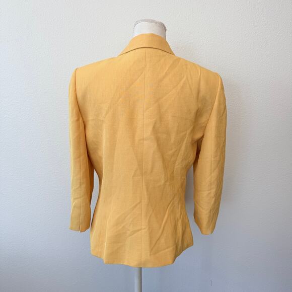 Le Suit Womens Yellow Single Button Long Sleeve Professional Blazer Jacket Sz 10 - Picture 6 of 10